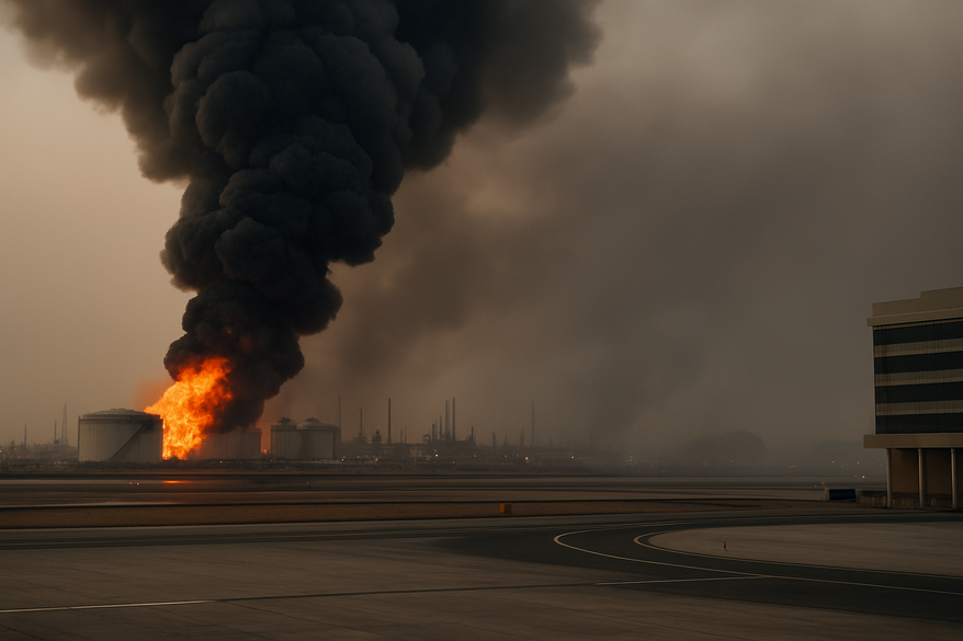 Iran Strikes UAE: Massive Gulf Oil Terminal Fire and Airport Smoke